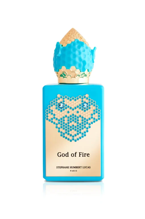 God of Fire by Stephane Humbert Lucas - Eau De Parfum Spray (Unisex) 5 ml f. herra prufa + Blátt ferðasprey