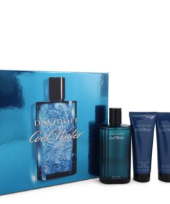 Cool Water by Davidoff - Gjafasett - 4.2 oz Eau De Toilette Spray + 2.5 oz After Shave Balm + 2.5 oz Shower Gel f. herra