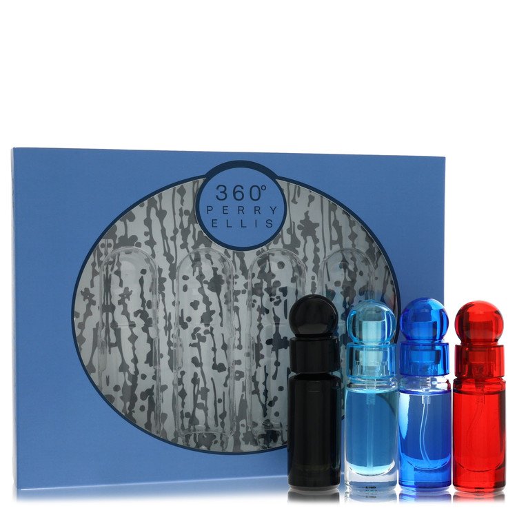 perry ellis 360 by Perry Ellis - Gjafasett - Four piece Travel Gift Set Includes .25 oz Mini EDT Spray of each. 360 Black, 360 For Men, 360 Very Blue, 360 Red. f. herra