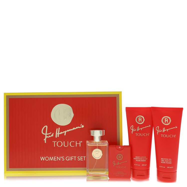 Touch by Fred Hayman - Gjafasett - 3.4 oz Eau De Toilette Spary + 6.7 oz Body Lotion + 6.7 oz Shower Gel + 0.61 oz Pocket Soray f. dömur