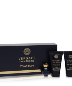 Versace Pour Femme Dylan Blue by Versace - Gjafasett - 0.17 oz Mini EDP + 0.8 oz Body Lotion + 0.8 oz Shower Gel f. dömur