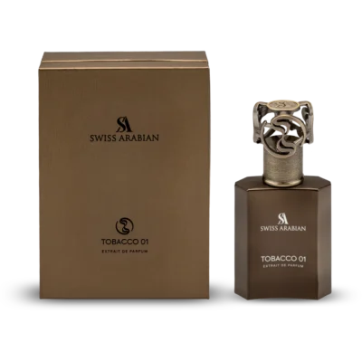 Tobacco 01 by Swiss Arabian - Eau De Parfum Spray 5 ml prufa f. herra + Gyllt ferðasprey