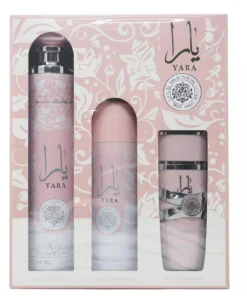 Lattafa Yara by Lattafa - Gjafasett - Eau De Parfum Spray 100 ml + Body Spray + Air freshner f. dömur
