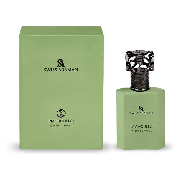 Patchouli 01 by Swiss Arabian - Extrait De Parfum Spray 5 ml prufa f. herra + Svart ferðasprey